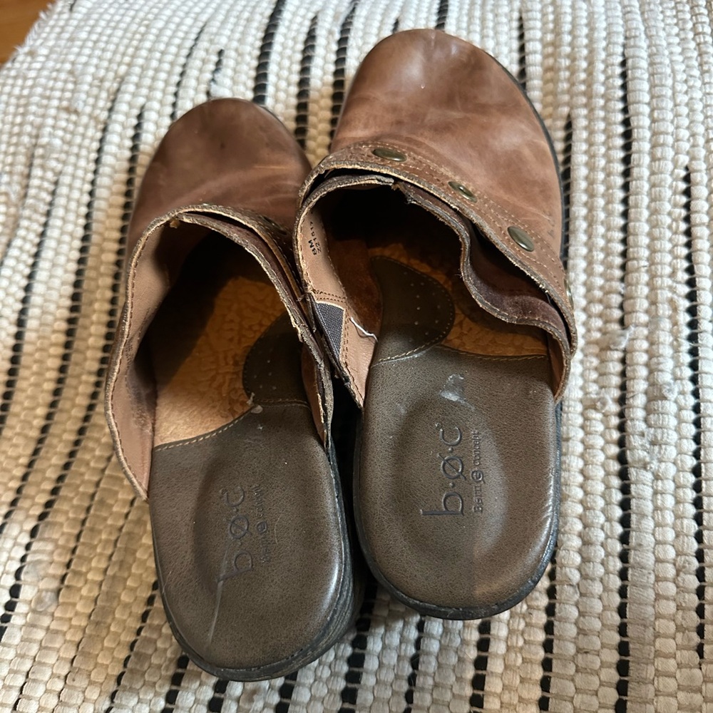 A1—b.o.c. Brown Leather Loafers Comfortable Slip-Ons